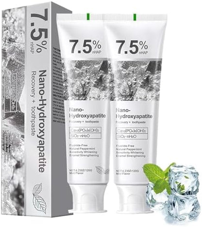 Oferta de 2 pasta de dientes con hidroxiapatita, limpieza profunda, protección avanzada del esmalte, fórmula sin flúor con menta suave, para dientes sensibles (120g)