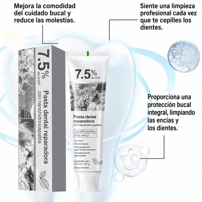 Oferta de 2 pasta de dientes con hidroxiapatita, limpieza profunda, protección avanzada del esmalte, fórmula sin flúor con menta suave, para dientes sensibles (120g)