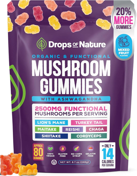 Gomitas de Ashwagandha y Hongo Melena de León 8 en 1